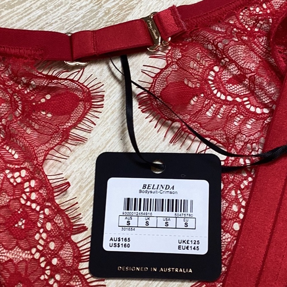 SOLD❤️Honey Birdette Belinda Crimson Bodysuit Size Small NWT - Picture 7 of 8